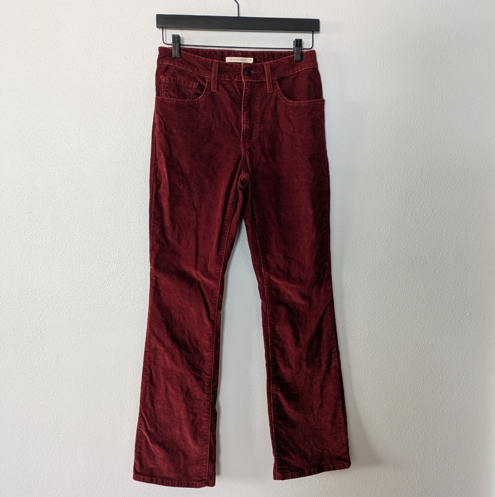 Levi's 725 High-Rise Bootcut Corduroy Pants Burgundy